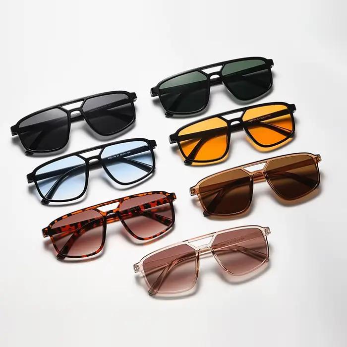 Lunettes vintage double pont dégradé randonnée camping - Style unisexe tendance