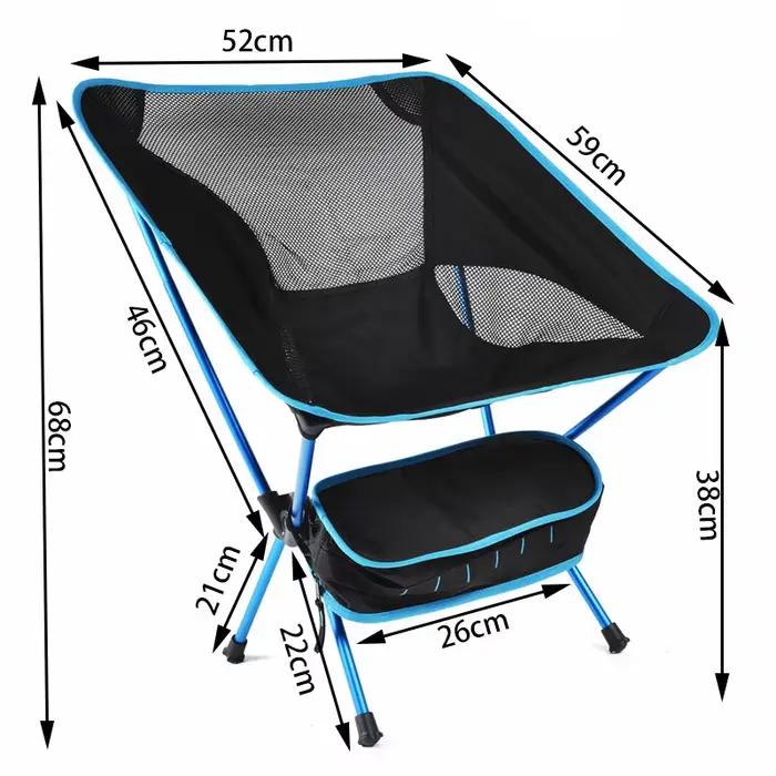 Chaise de camping ultralégère, chaise pliante d'extérieur super résistante à haute charge, siège por