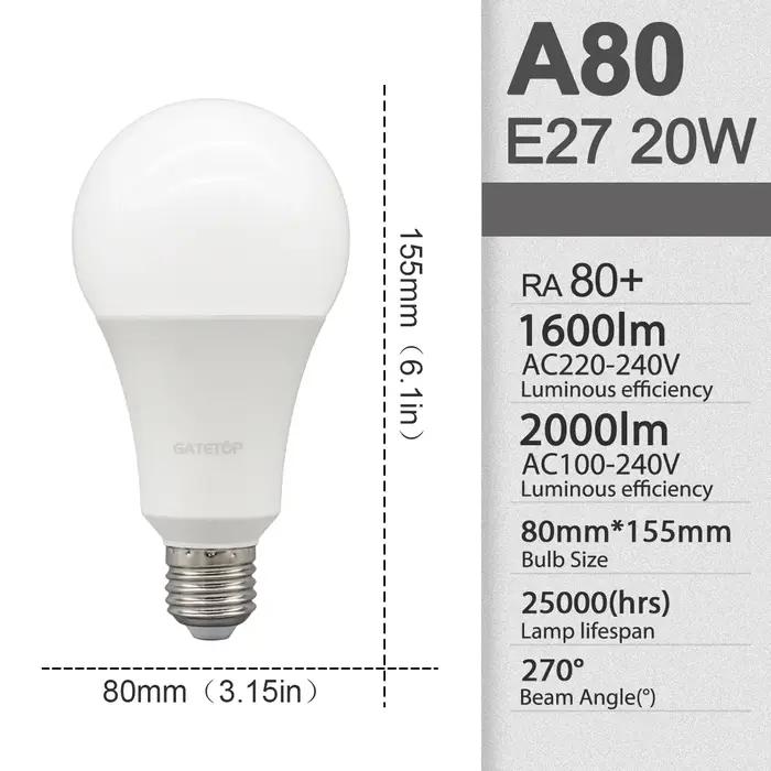 10 pcs/lot LED ampoule E27 AC 110 V 220 V 3 W 8 W 9 W 12 W 15 W 18 W 20 W 24 W LED A60 G45 économie de lampe blanc chaud