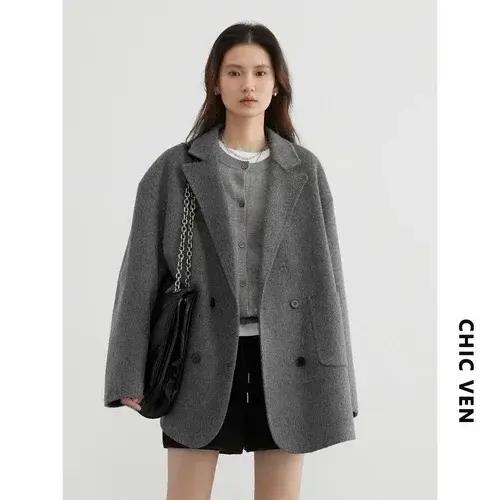 Manteaux en Laine Chic pour Femmes – Nouveauté Printemps-Automne 2026 – Vestes Amples et Chaudes Style Coréen pour Burea