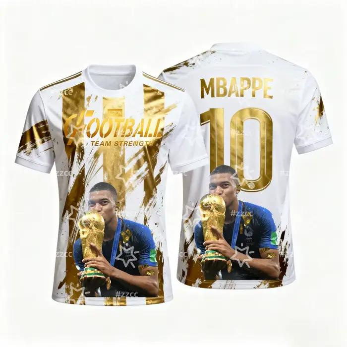 T-shirt MBAPPE Fan polyester sportif pour hommes style décontracté occasions spéciales