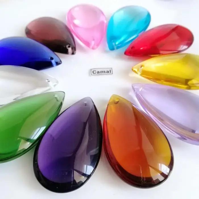 Camal – prismes multicolores lisses en forme de goutte d'eau, 50mm, 8 pièces, pour éclairage de lust