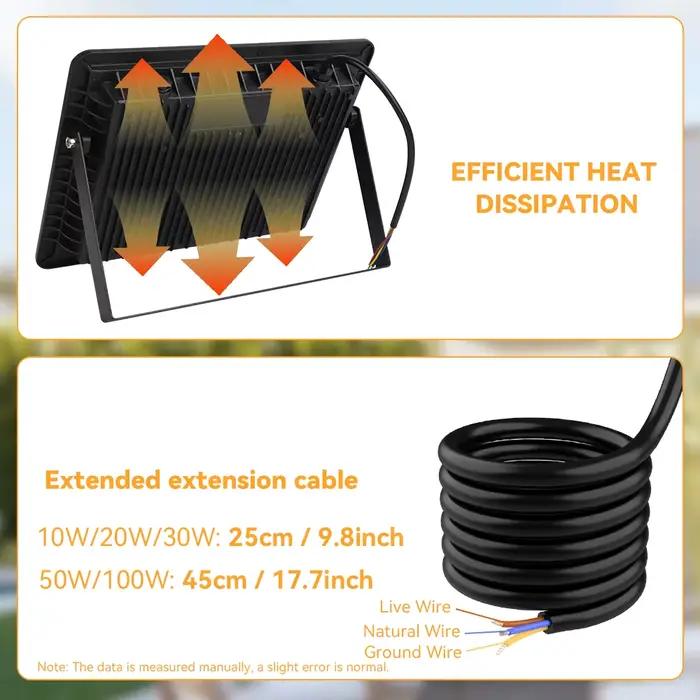 Éclairage LED projecteur LED extérieur haute luminosité lumières LED extérieures 10W 20W 30W 50W 100