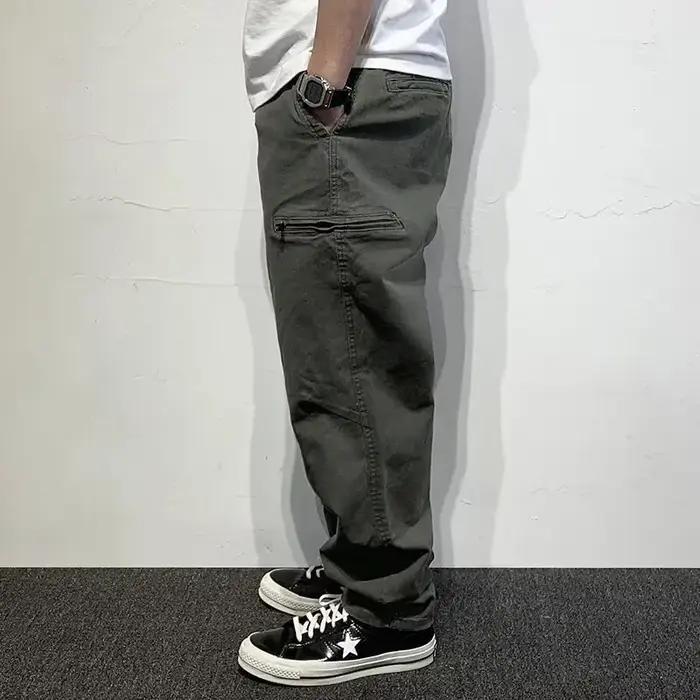 UNITIM Bretelles pour hommes, pantalon long décontracté à jambe droite, style américain, mode jeune,