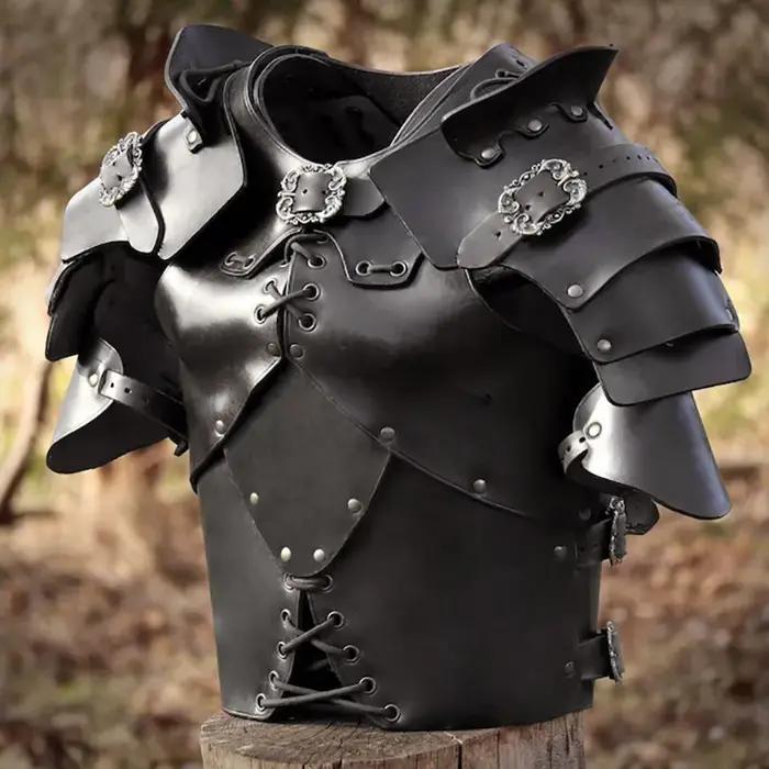Gladiateur romain grec ancien médiéval en cuir PU Cuirass guerrier Viking poitrine épaule armure LAR