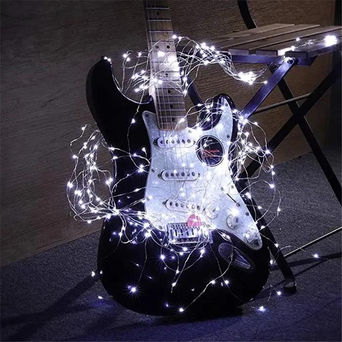 Guirlandes lumineuses à piles AA, 1M 10 LED, 2M 20 LED, 3M 30 LED, 5M 50 LED, 10M 100 LED, fil de cu