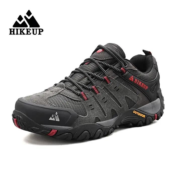 HIKEUP chaussures de randonnée pour hommes chaussures d'extérieur en daim et cuir résistant à l'usur