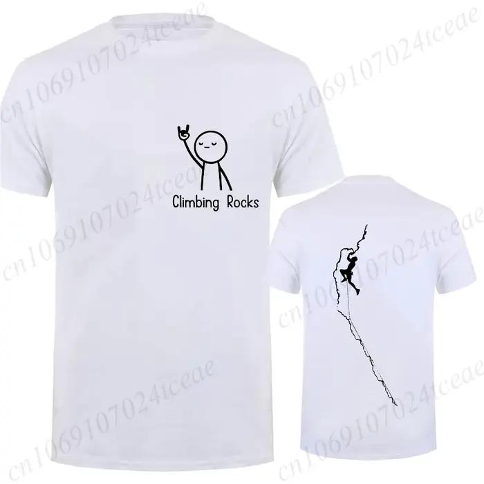 T-Shirt d'escalade de roche pour grimpeurs et amateurs de bouldering homme style décontracté polyester respirant et léger pour grimpeur et randonneur occasions quotidiennes et sportives