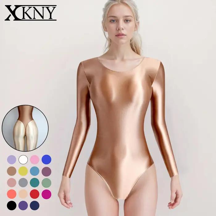 XClocKNYoung Combinaison de sport en satin brillant effet huile, lisse et soyeux, à fente haute, à m
