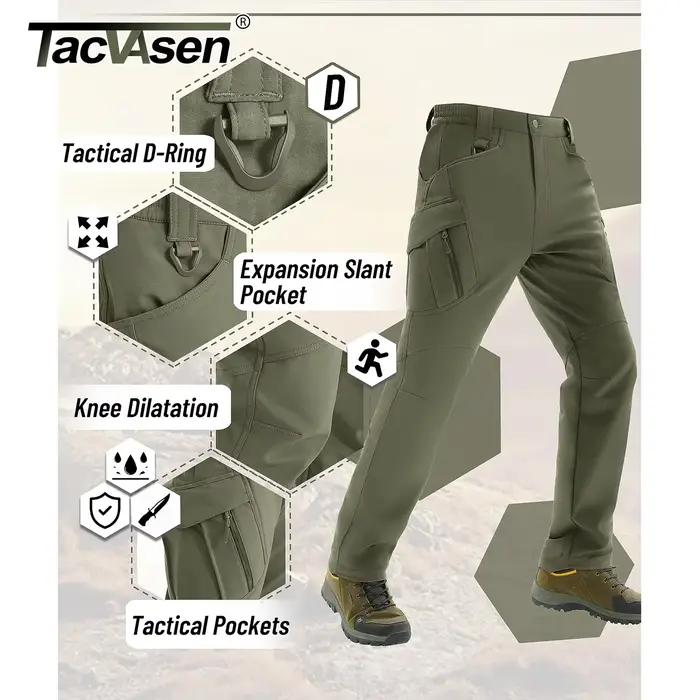 Pantalon hiver chasse TACVASEN IX9 Softshell thermique imperméable cargo homme outdoor chaud