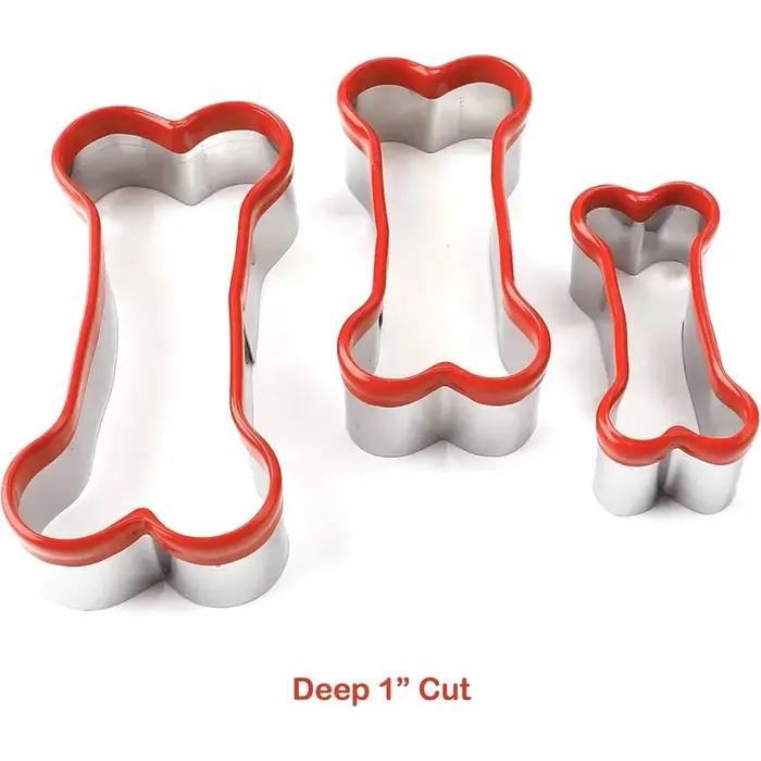 Ensemble emporte-pieces pour os de chien et friandises personnalisables pour animaux de compagnon en plastique rose ou chocolat occasions speciales pâtisserie saine et ludique