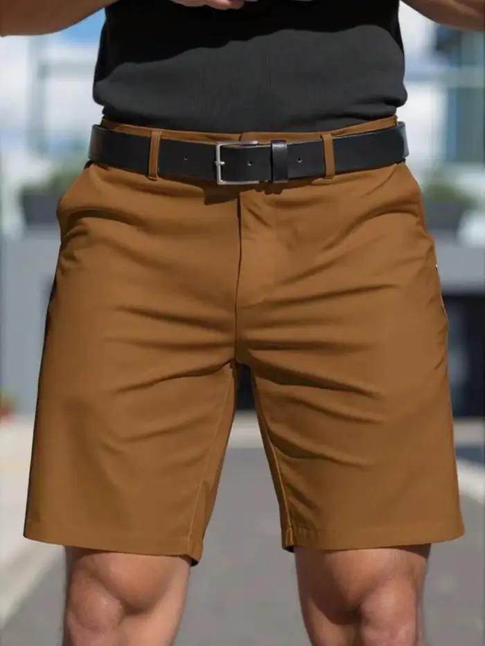Pantalons courts décontractés pour hommes, couleur unie, Sport d'été, vêtements pour hommes à cinq p