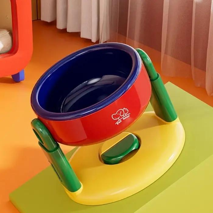 Support bol pour chien réglable en hauteur pour plupart des races avec plats couleur vive