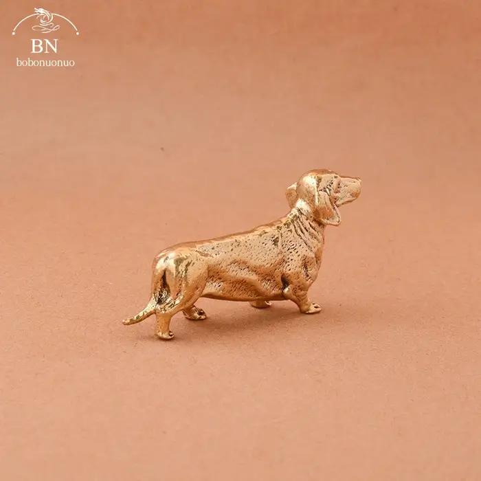 Statue de chien saucisse française en cuivre pur