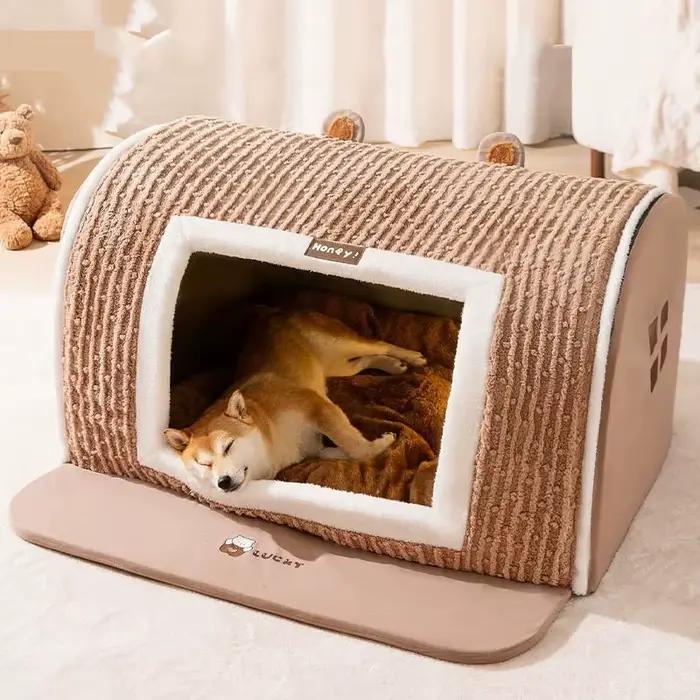 Nichoir d'intérieur doux et confortable pour chien, lit de couchage pour animaux de compagnie avec t