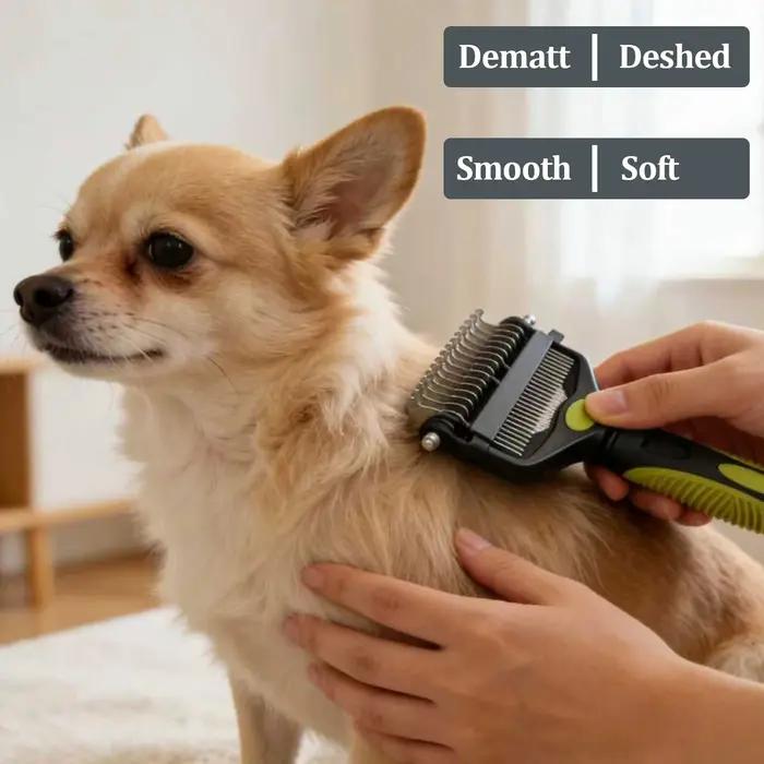 Peigne anti-poils pour chien 3 en 1 brosse professionnelle toilettage sous-étoffe coupe-nœuds fourrure chiots chats soins animaux de compagnie