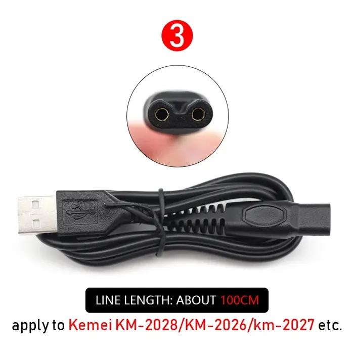 Câble de chargeur d'alimentation USB d'origine pour Kemei 1986PG 1949 2028 2026 tondeuse à cheveux professionnelle acces