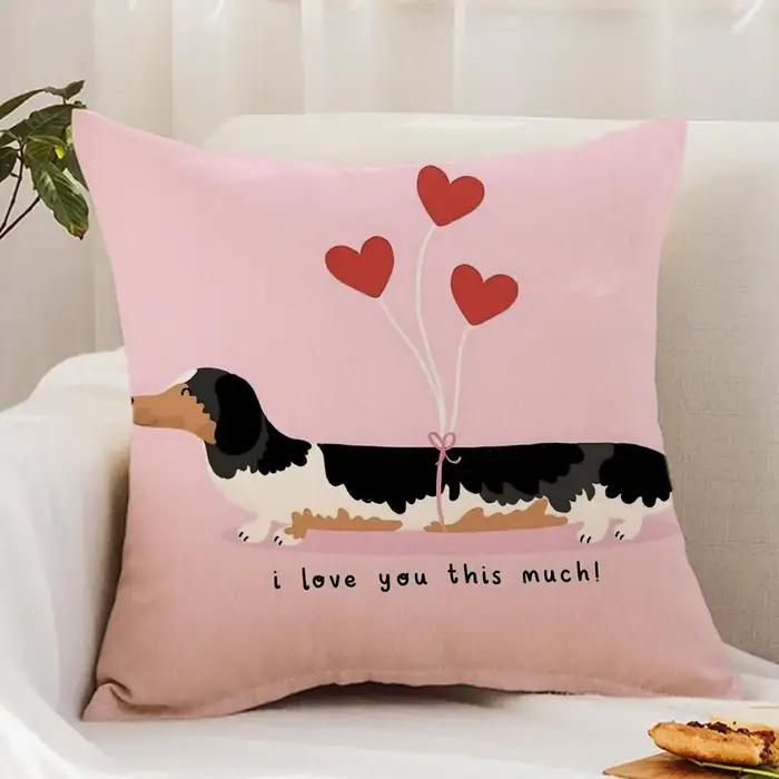 Housse de coussin pour chien D-Dachshund