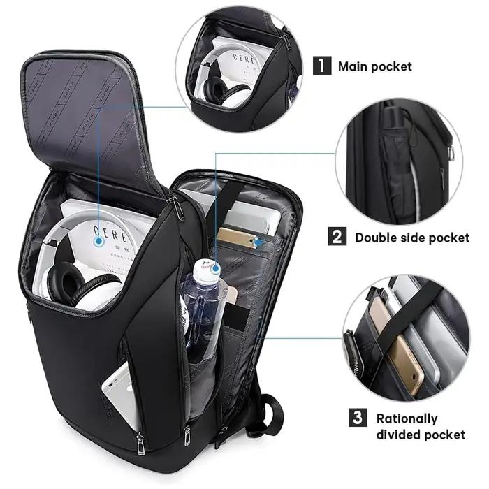 BANGE affaires sacs à dos ordinateur portable 15.6 pouces multifonctionnel étanche grande capacité t