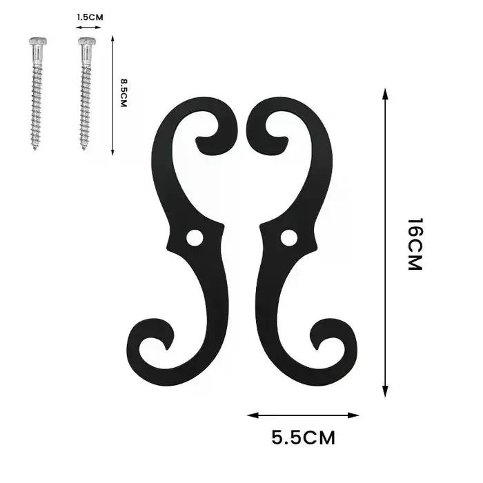 Paire d'attaches de volets en forme de S en fonte résistante à la corrosion pour extérieur élégant et durable occasions spéciales