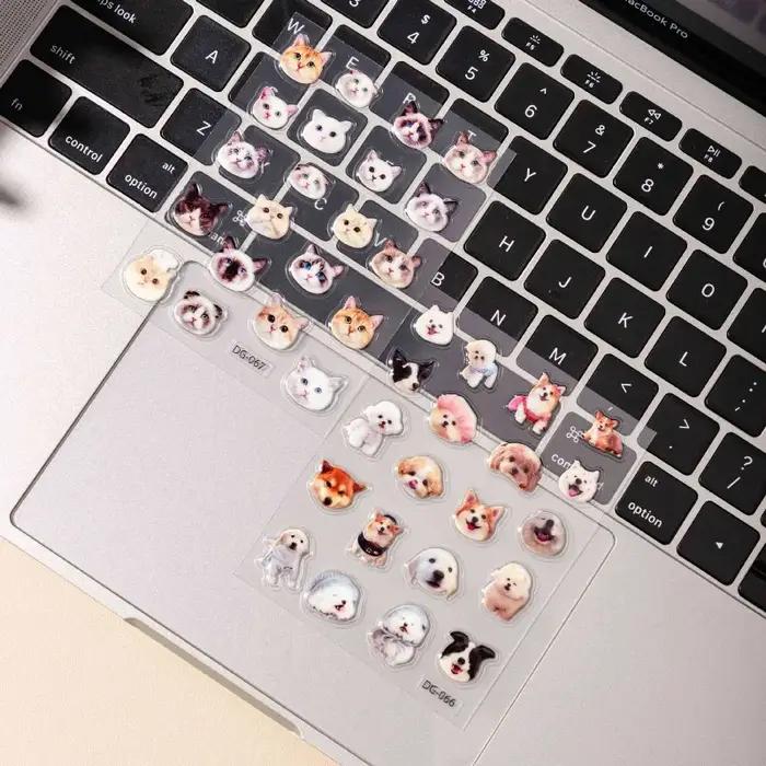 Autocollants de colle Animal chat chien dessin animé mignon autocollants de gelée pour manuel de matériel décoratif DIY bricolage pour enfant et adulte occasions spéciales