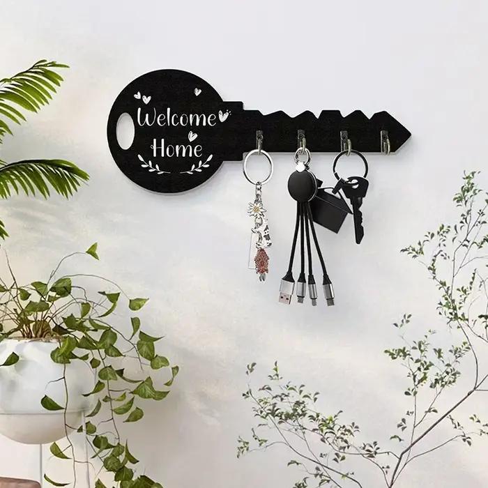 Organisateur de rangement mural avec cadre en bois créatif