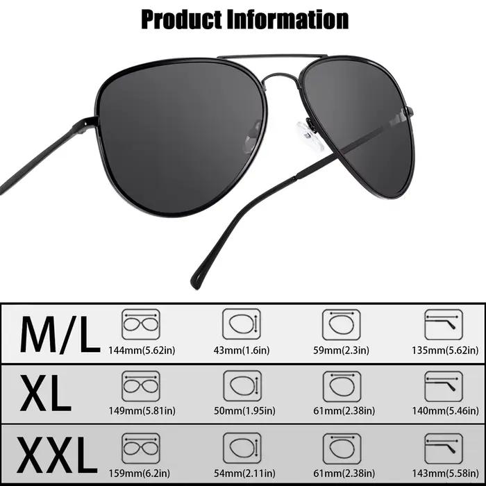 JULI surdimensionné XXL lunettes de soleil polarisées pour grandes têtes hommes rétro Vintage Super