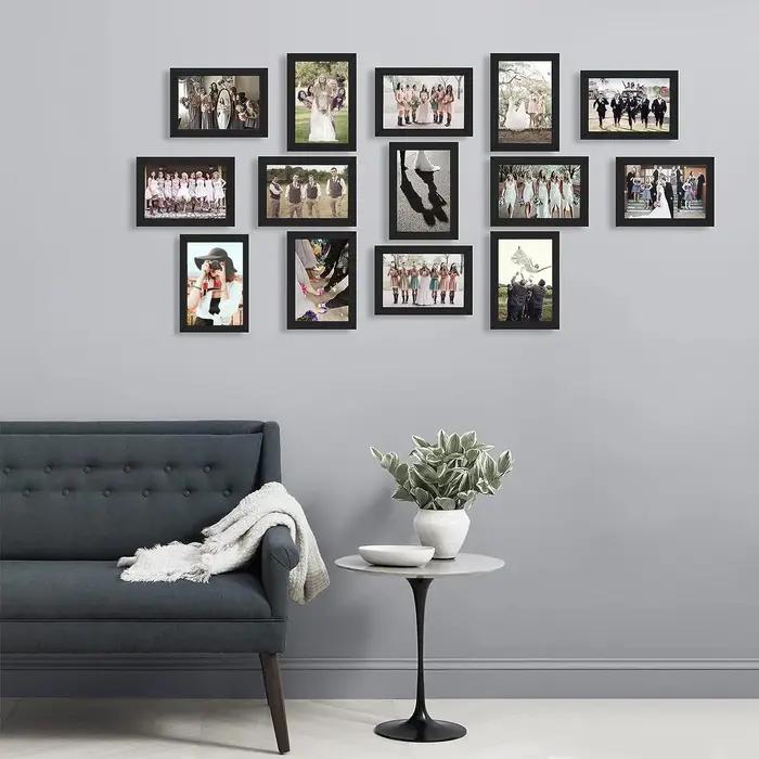 14 pièces 4x6 pouces cadres Photo, cadres Photo en bois sans tapis, table ou affichage mural pour im