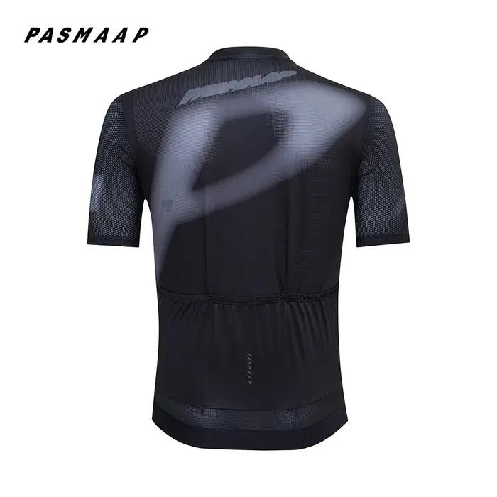 Maillot de cyclisme PASMAAP pour homme polyesters séchage rapide anti-transpiration poche intégrée pour randonnées et courses de vélo