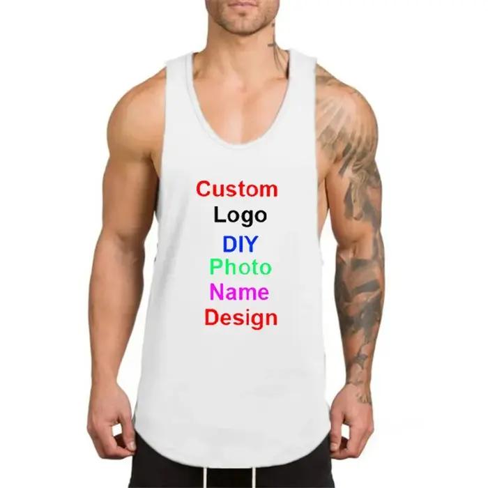 Débardeur personnalisé homme logo image marque entraînement sportif gymnastique musculation fitness gilet sans manches chemise homme多种样式和颜色可供选择,适用于各种运动场合,为您的健身之旅增添一抹独特的风采。