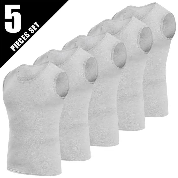 1/3/5 pièces hommes coton sans manches mince gilet jeune