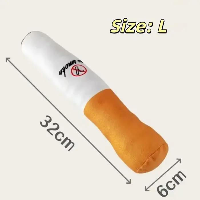 Jouet à mâcher interactif pour chien, en peluche, en forme de cigare, avec sonnette, résistant à la mastication, design cigarette factice pour jeu interactif