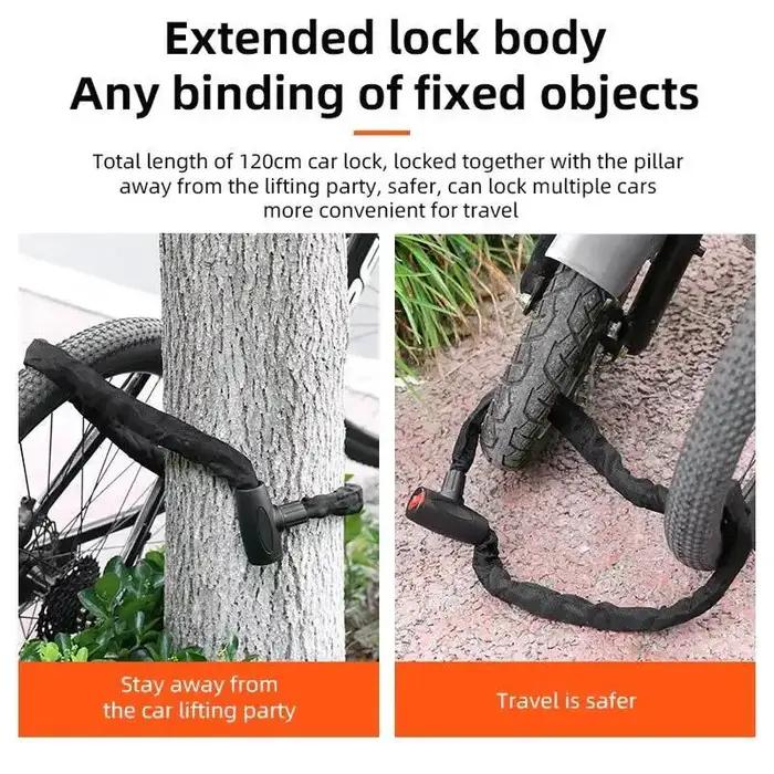 Câble de sécurité pour vélo ESLNF, chaîne antivol pour vélo, verrouillage extérieur antivol pour moto avec clés