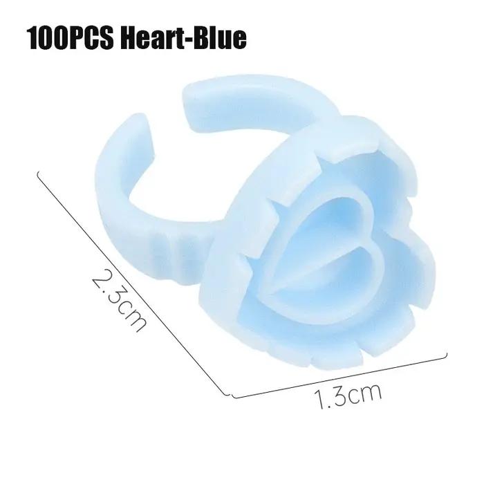 50/100 pièces en gros jetable cils colle ventilateur tasse anneaux support conteneur tatouage Pigment