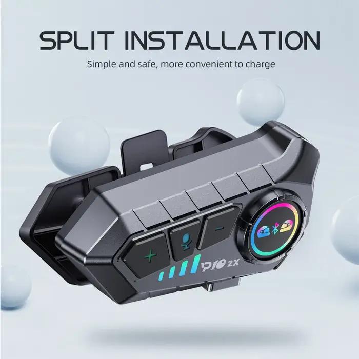 Kebidumei YP10 2X sans fil Bluetooth5.3 casque de moto Interphone casque étanche 300 m Intercomunica