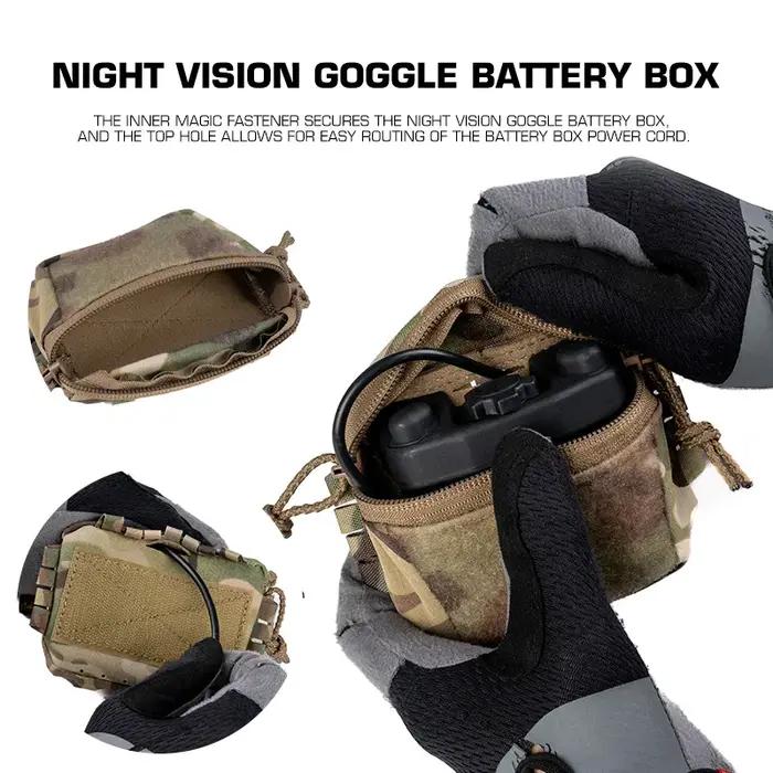 Poche arrière tactique SC Style pour casque de chasse - Boîtier batterie NVG et rangement accessoires
