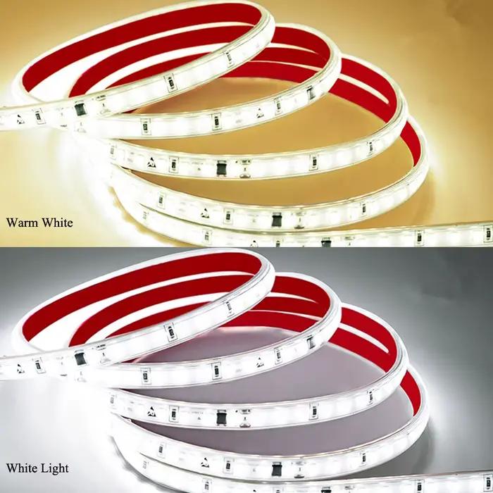 Bande lumineuse Led Ultra-fine et étanche, 10cm, 220V, 120 diodes/m, éclairage linéaire auto-adhésif