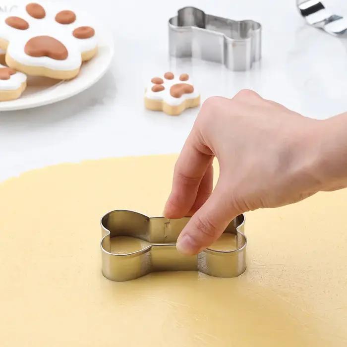 Cutter à biscuits en forme d'os en acier inoxydable pour gâteaux fondants et pâtisseries occasions spéciales