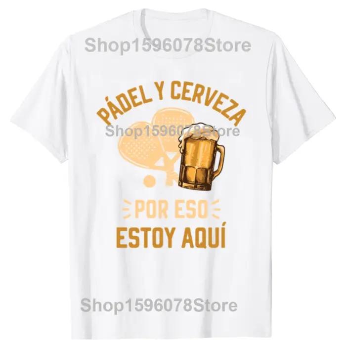 T-shirt Padel et Beer That's Why I'm Here pour homme, T-shirt de tennis, bière drôle, Économie décontractés vintage, vêtements d'été en coton