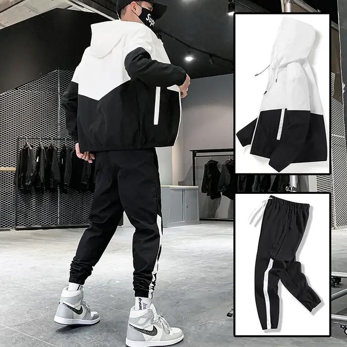 Ensemble de survêtement décontracté pour homme 2026 – Veste à capuche et pantalon de jogging 2 pièce