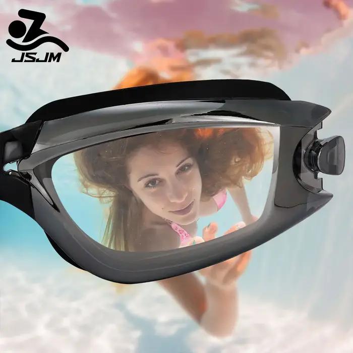 JSJM nouveau professionnel adulte Anti-buée Protection UV lentille hommes femmes lunettes de natatio