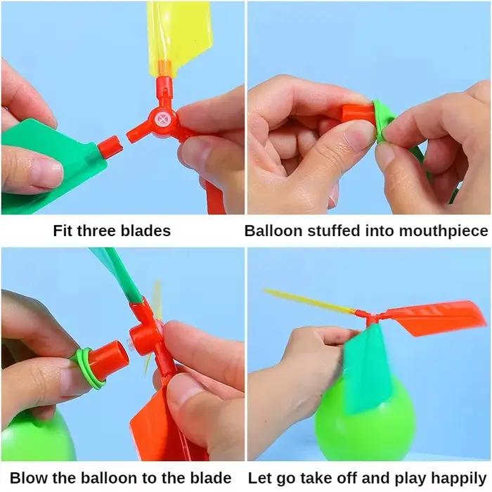 Ballon à hélice en hélicoptère, 5 pièces, jouets pour enfants, ballon volant avec sifflet, décoratio