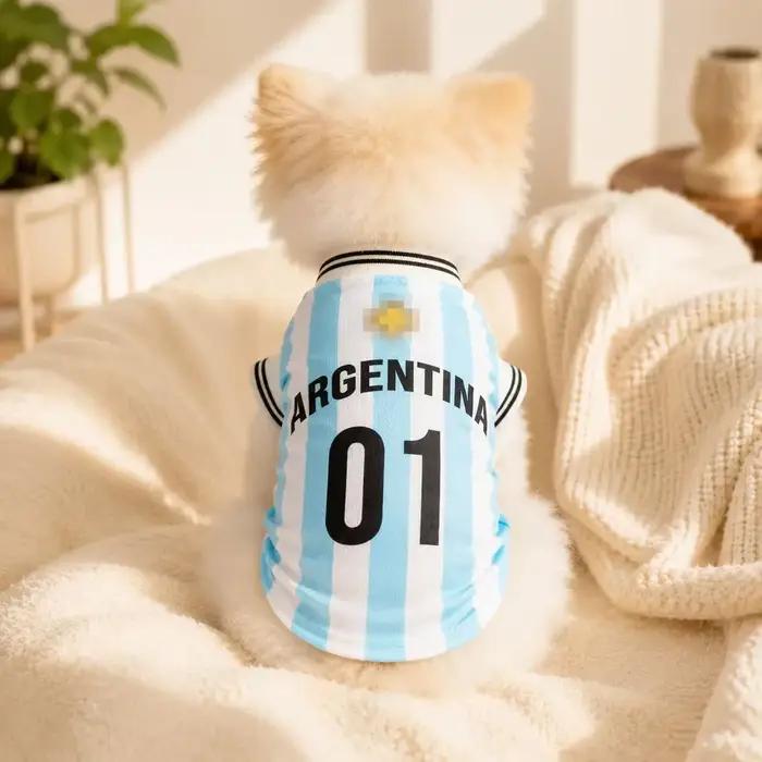 Maillot de football pour chien Mexique Argentine Portugal Vêtements de sport pour animaux de compagn