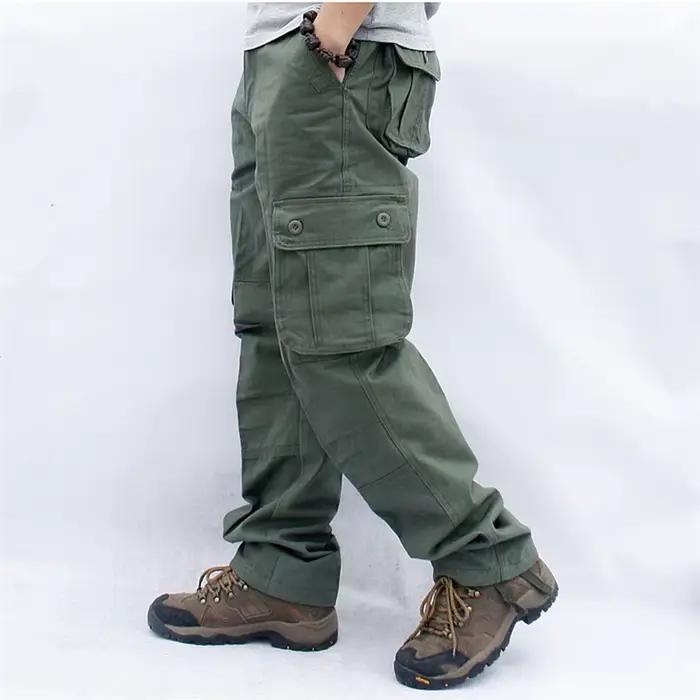 Salopette cargo militaire tactique homme multi-poches - Pantalon travail streetwear armée droit 44