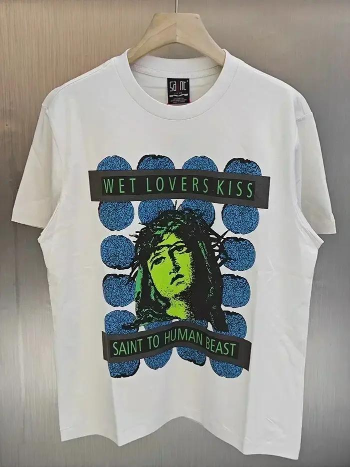 Saint Michael – t-shirts Vintage pour hommes et femmes, en pur coton de haute qualité, décontractés