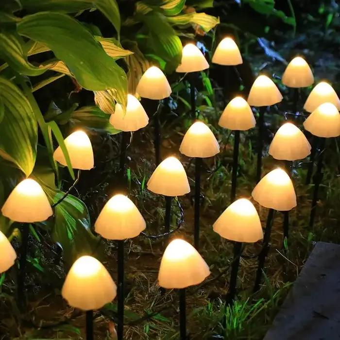 10 LED solaire champignon lumières extérieur étanche décoratif lampadaires pour pelouse jardin Patio