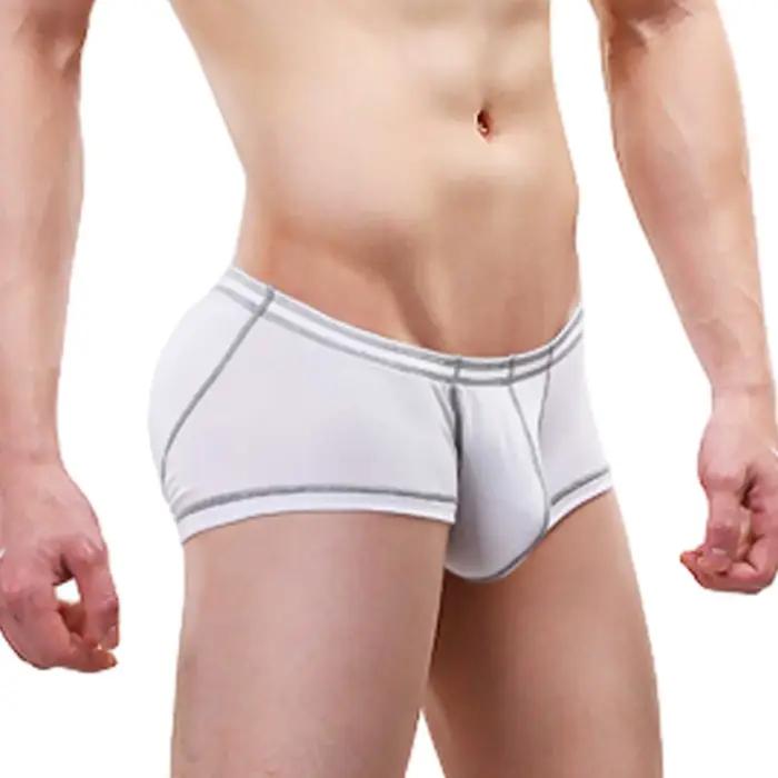 Boxers de sport pour hommes en polyester absorbant la sueur, respirant, avec ligne de contraste sexy, caleçons imprimés à la mode pour homme occasions spéciales