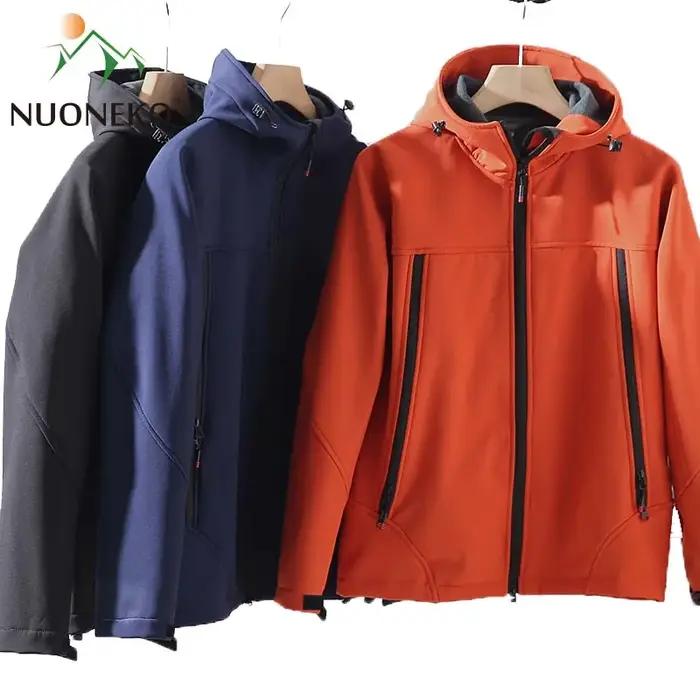 NUONEKO-Vestes à coque souple imperméables pour hommes, Sports de plein air, Chaud, Sourire, Coupe-v