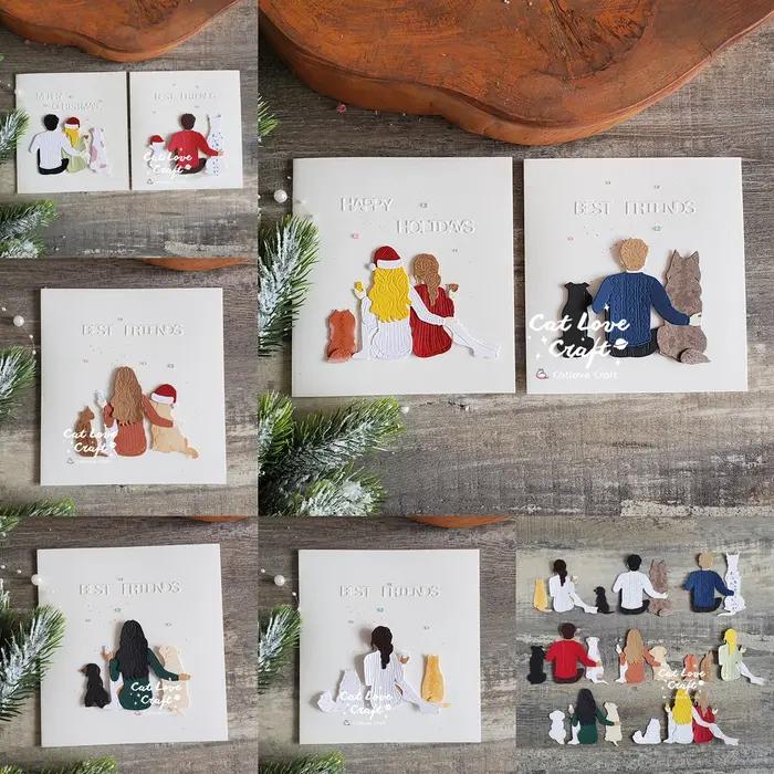 Matrices de découpe en acier au carbone pour scrapbooking figures humaines et irrégulières occasions spéciales artisanat création de cartes