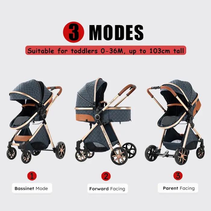 Poussette bébé 3 en 1 avec siège auto pliable landau bébé Convertible poussette infantile système de